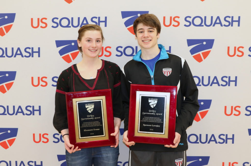 US SQUASH | Evans and Lovejoy Receive DeRoy Sportsmanship Award